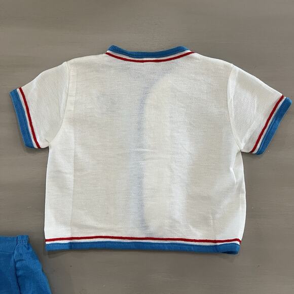 NWOT Vintage Carter’s 2 Piece Set Snap Top & Lined Bottoms Tennis Outfit 6M - Picture 3 of 9